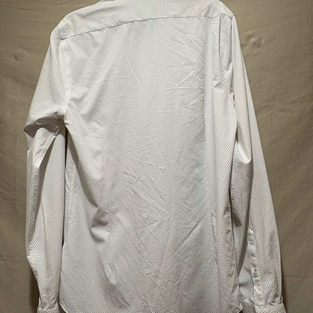 Express White Microdot Long-Sleeve Button-Down Sh… - image 3